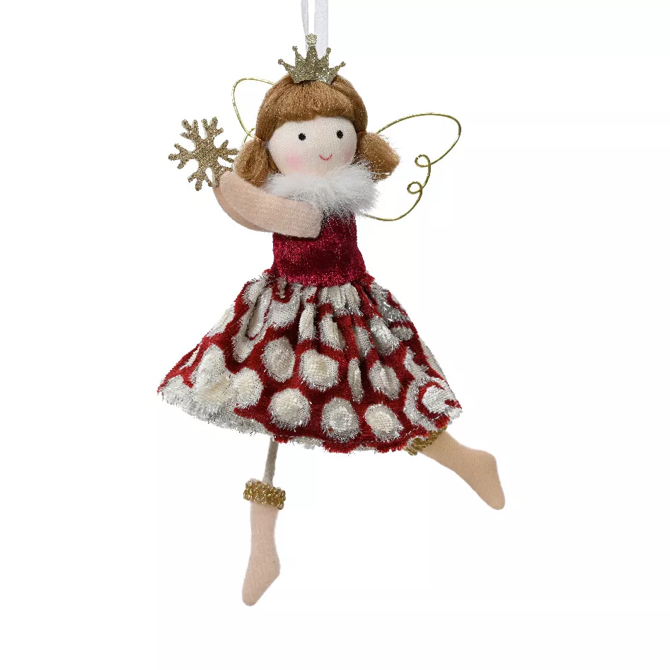 Ángel de Navidad para colgar (H17 cm) Adèle Burdeos