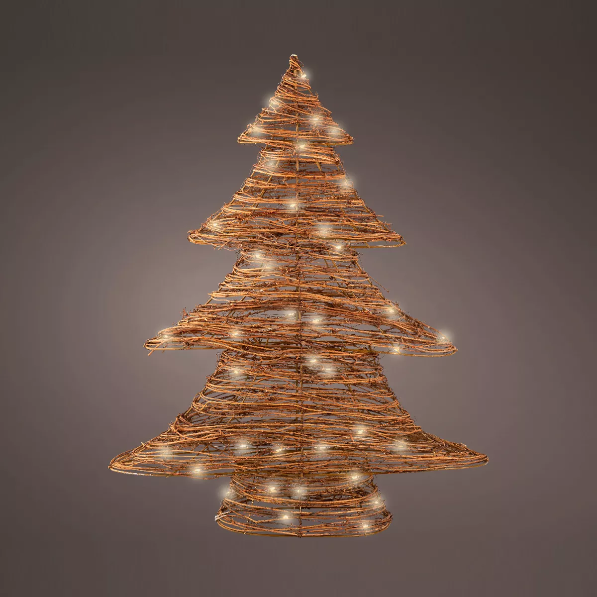 Verlichte kerstboom op batterijen 30 LED (H40 cm) Christmas Rotan Warm Wit