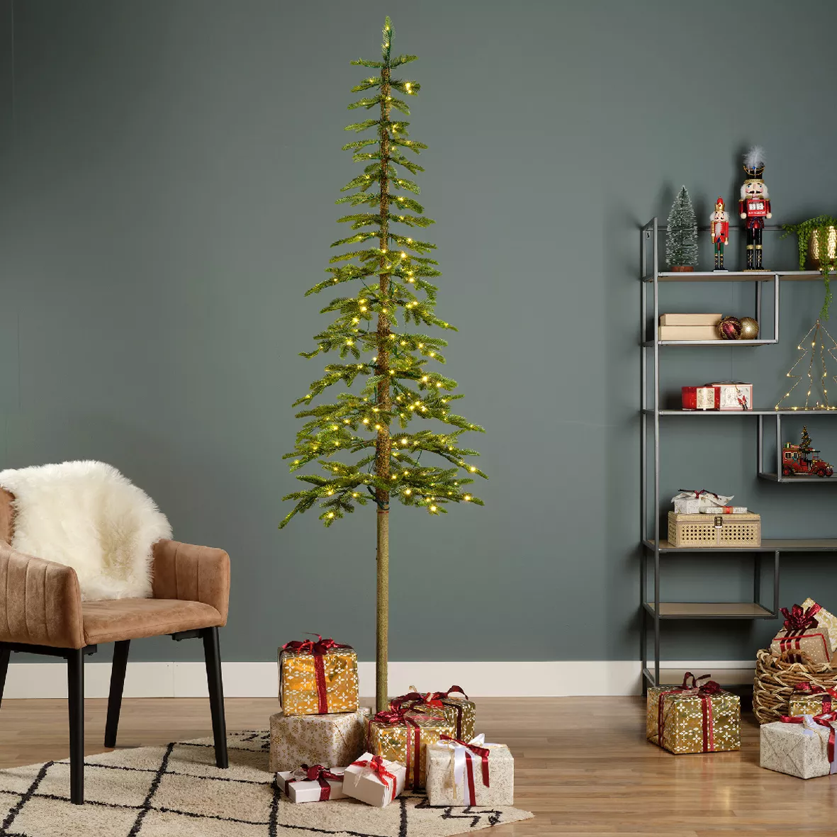 1 Sierra sapin prelit dia60.00-H240.00cm-250L vert/blanc chaud