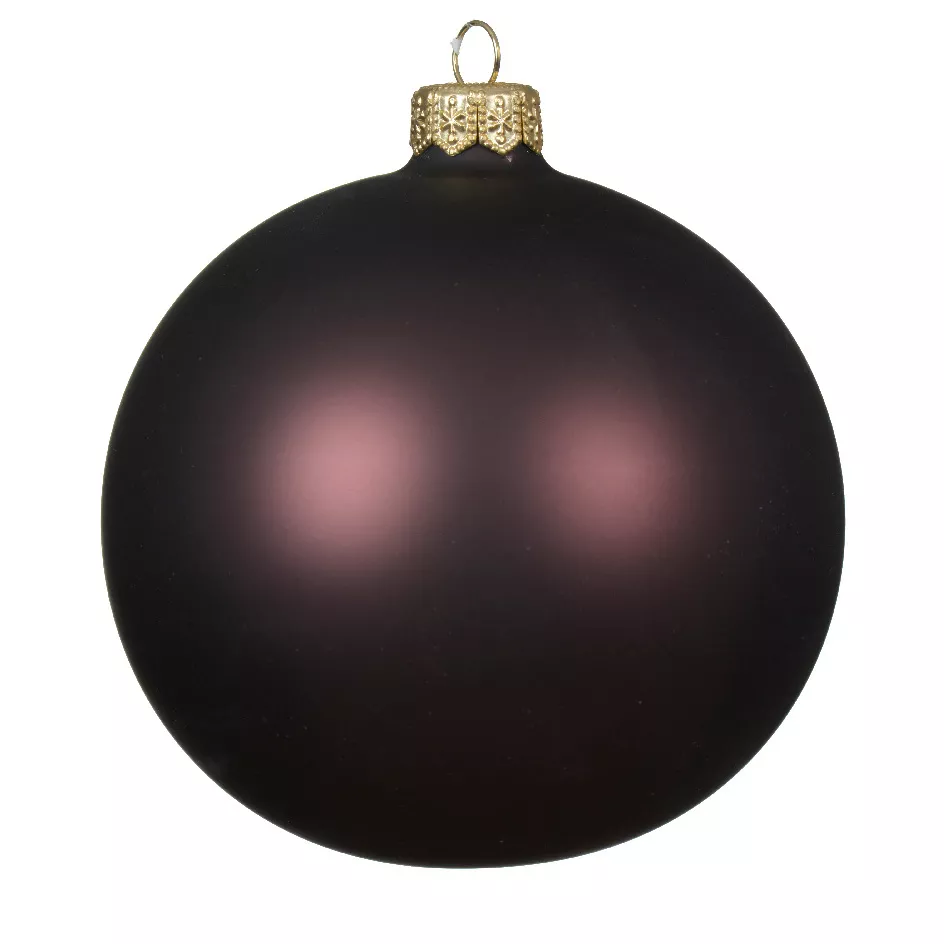 Lot de 6 boules de Noël en verre (D80 mm) Arctique mate Noir truffé