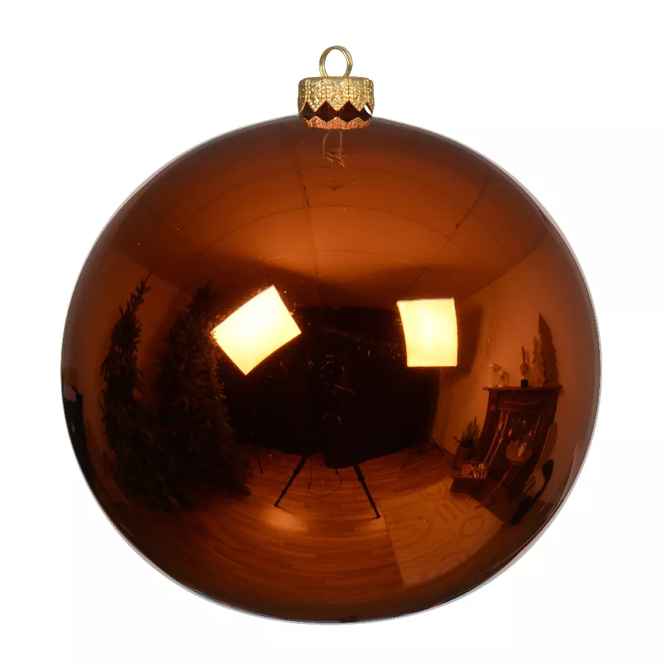 Set di 4 palline di Natale in vetro (D100 mm) Artico brillante Zucca