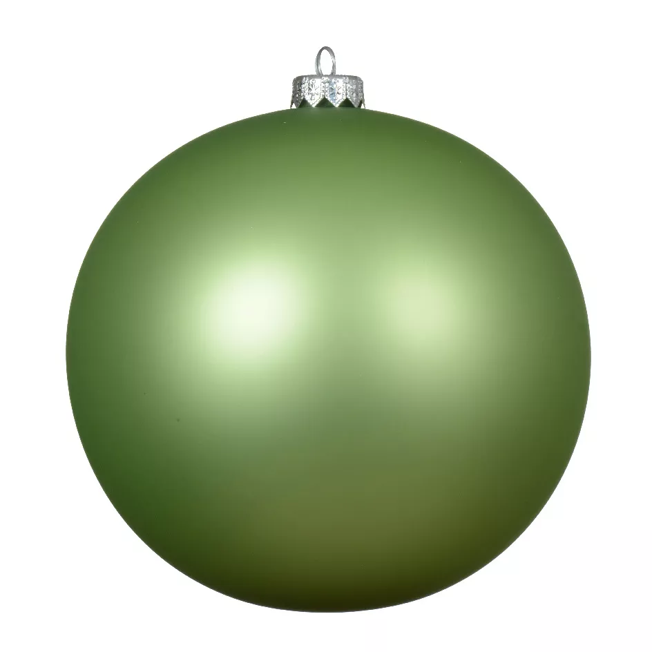 Lote de 6 bolas de Navidad de vidrio (D80 mm) Ártico mate Té verde