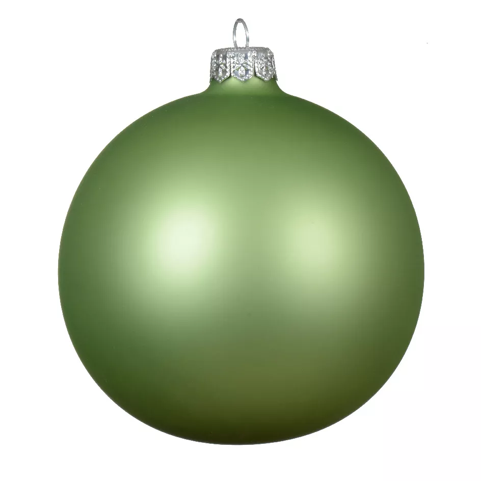 Lot de 4 boules de Noël en verre (D100 mm) Arctique mate Thé vert
