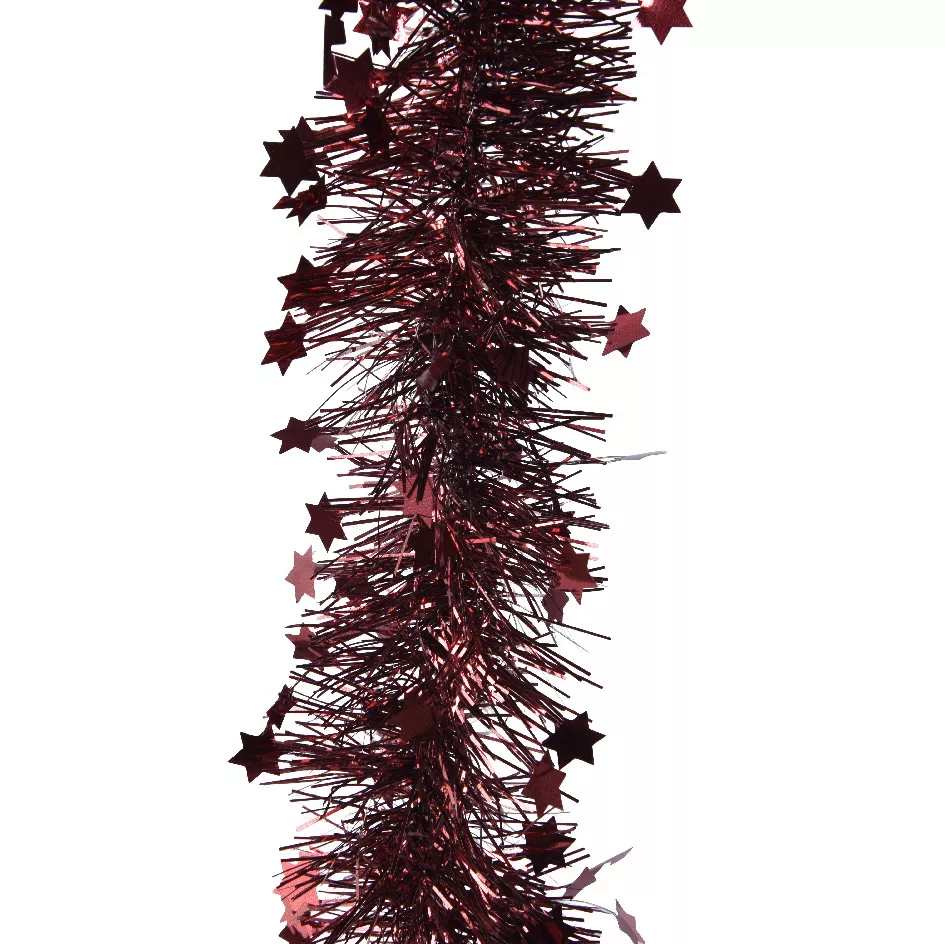 Kerstslinger (D9 cm) sterren Alpine Bordeaux