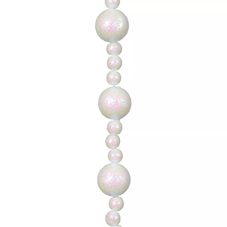 Slinger van parelschuim (180 cm) Glitter Wit Kerstmis