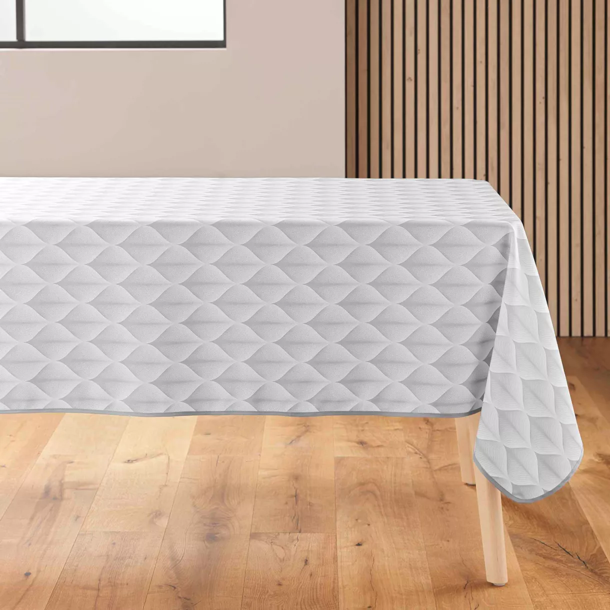 NAPPE RECTANGLE 150 x 240 CM POLYESTER IMPRIME KALINI GRIS