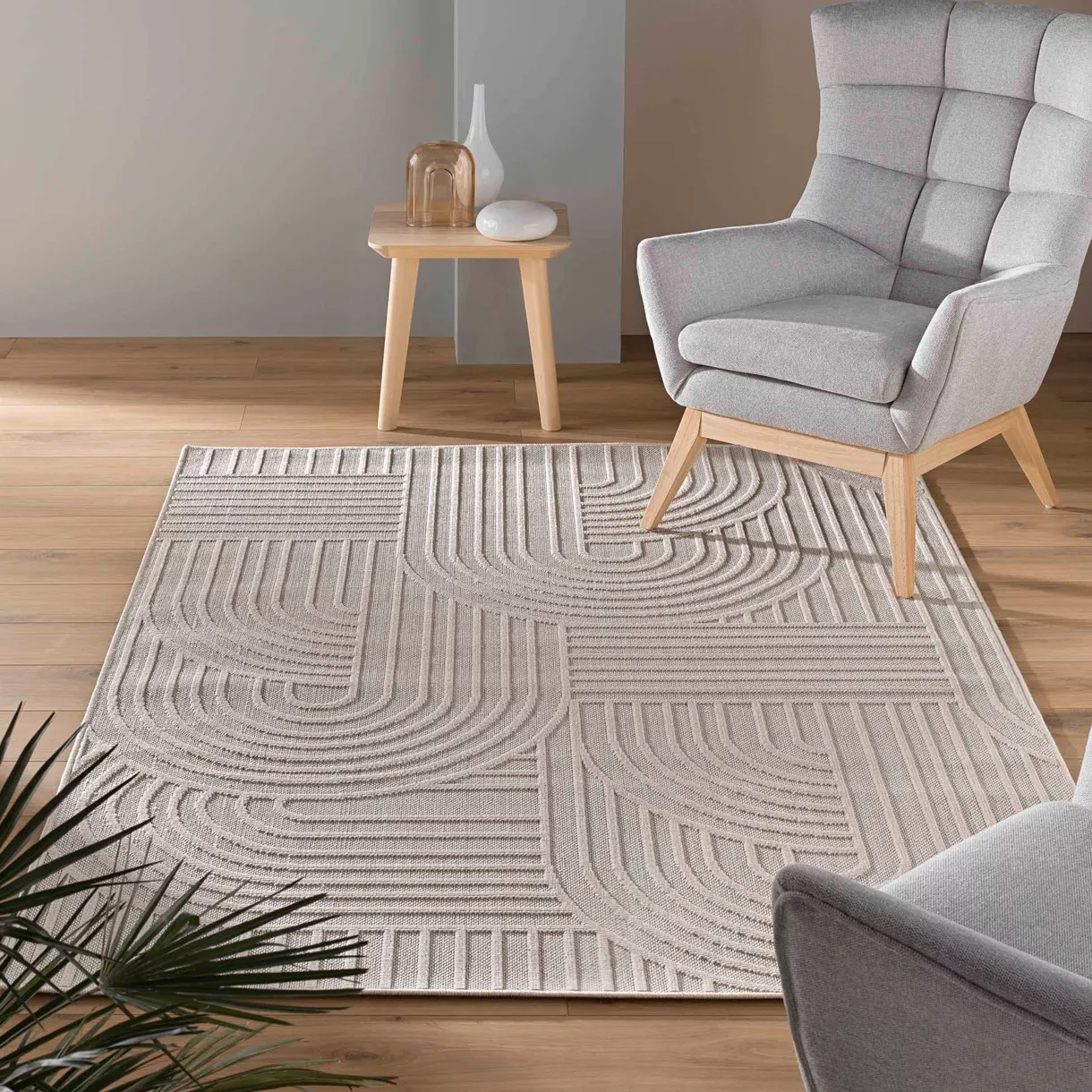 TAPIS RECTANGLE 160 x 230 CM TISSE PLAT RELIEF EZIO