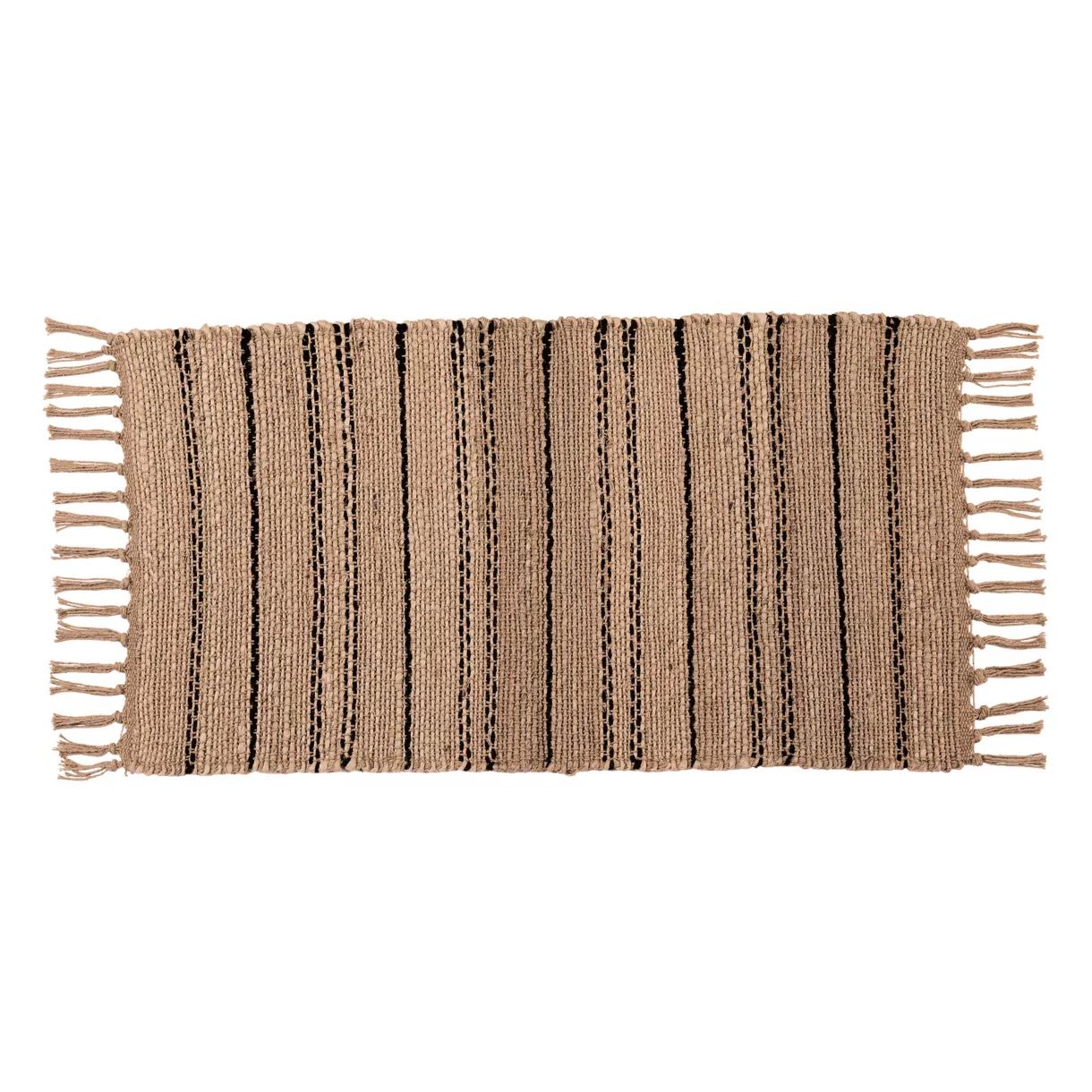 TAPIS ARTHUR JUTE/COTON 45X90 CM - NATUREL/NOIR