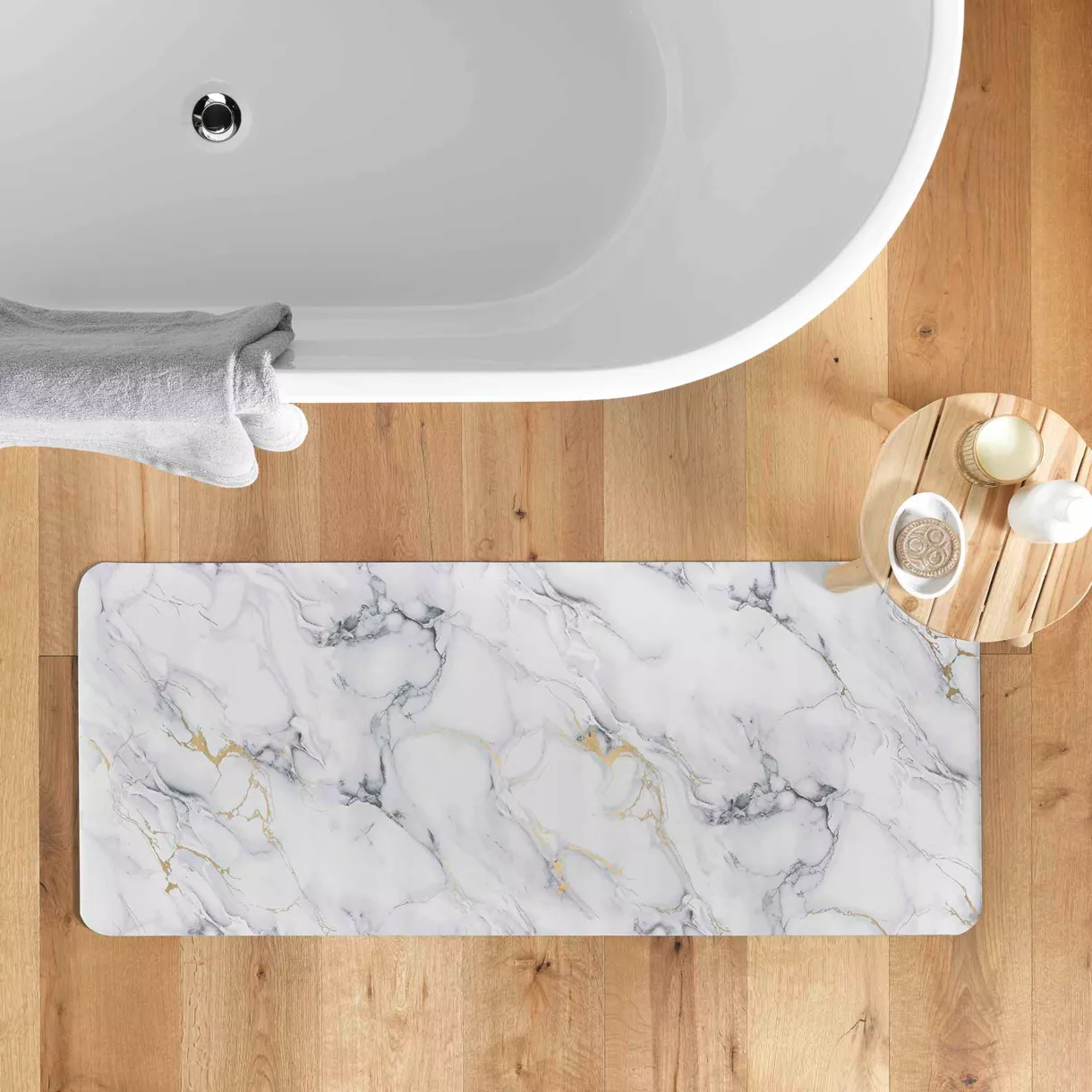 TAPIS DE BAIN 50 x 120 CM ULTRA-ABSORBANT METALLISE VENOR