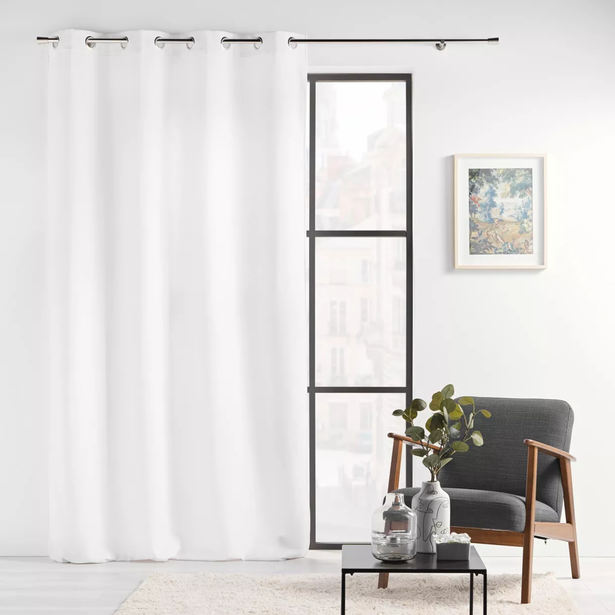 Rideau œillets velours (140 x 260 cm) Verra Blanc