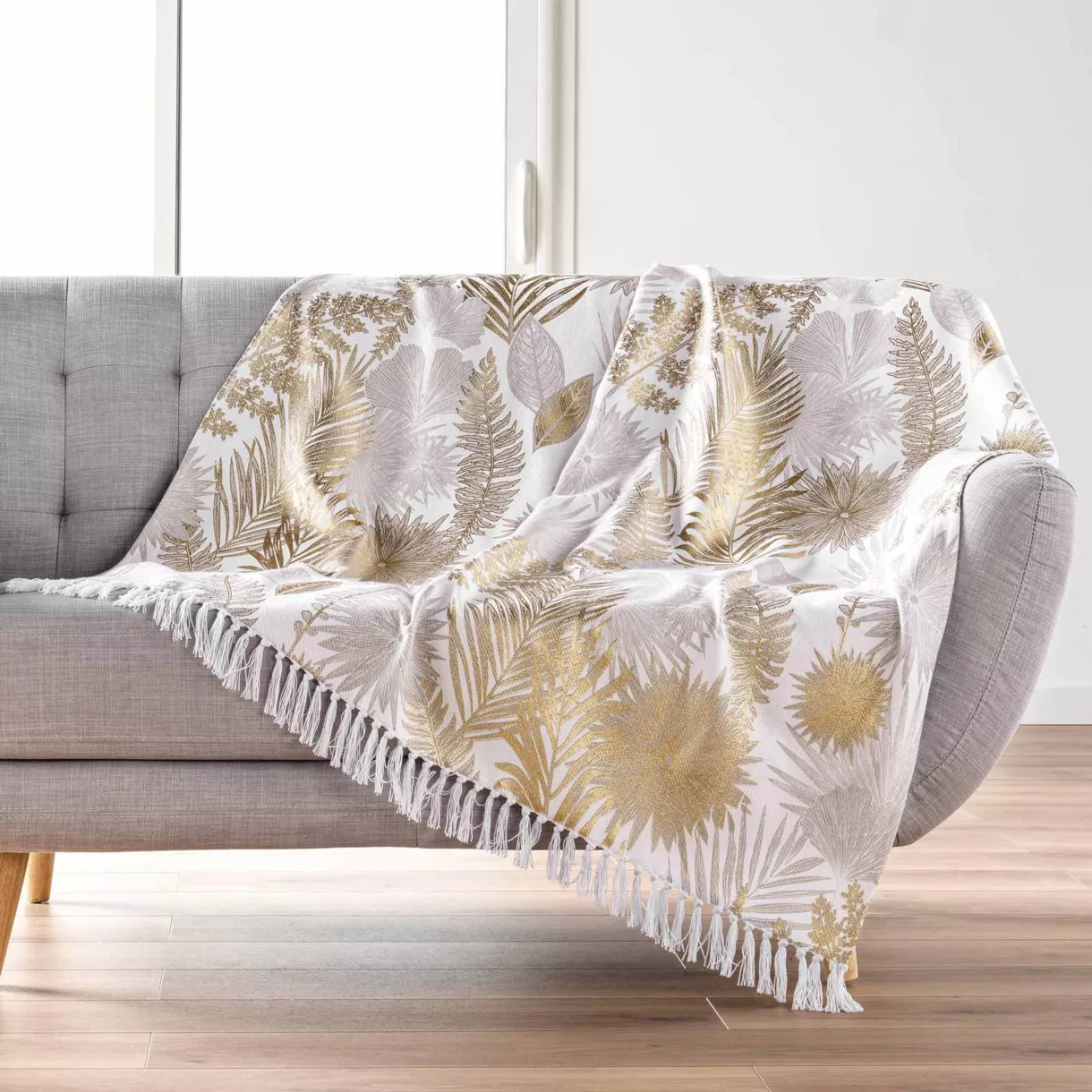 Plaid coton (125 x 150 cm) Melisse Or