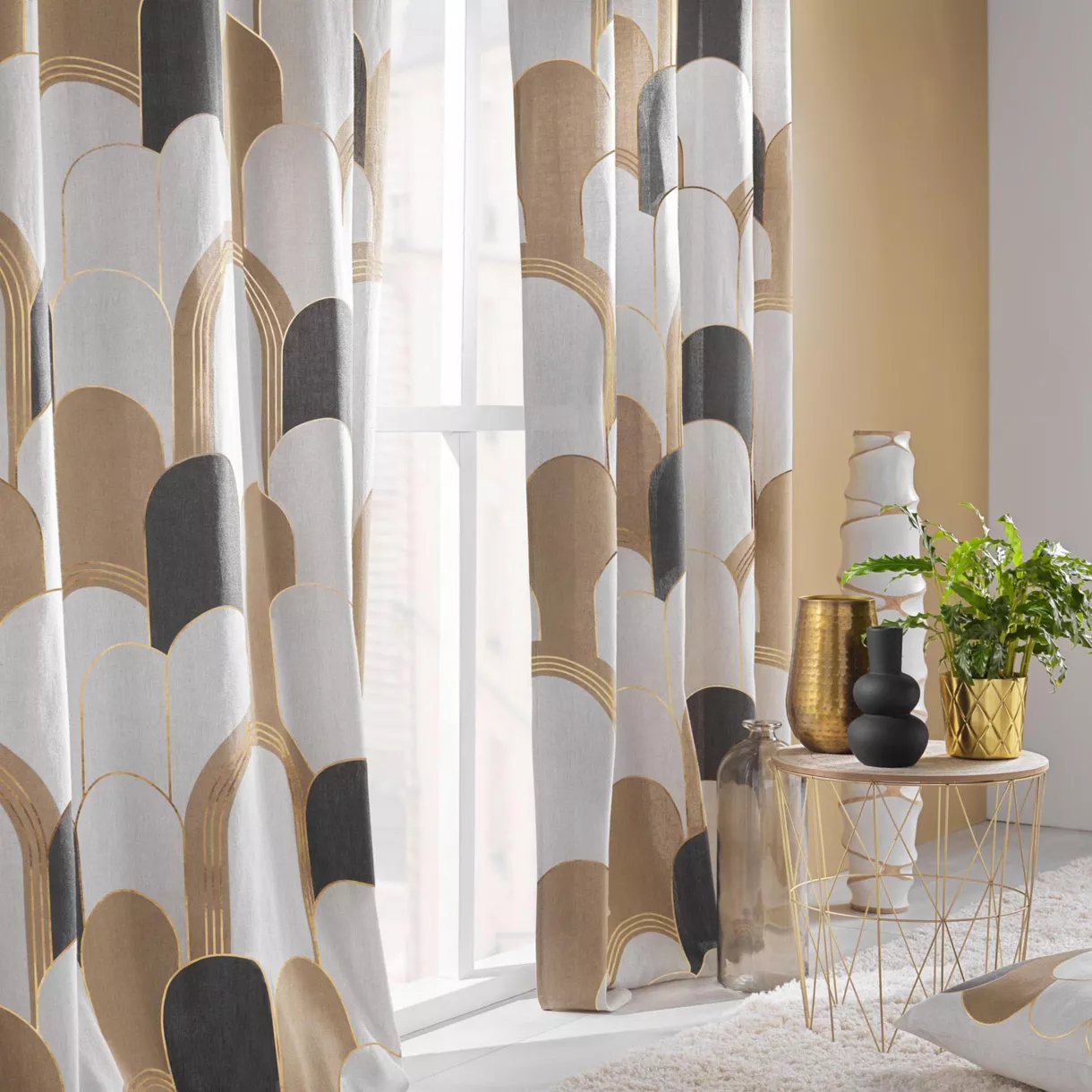 Rideau œillets coton (140 x 240 cm) Denali Multicolore 