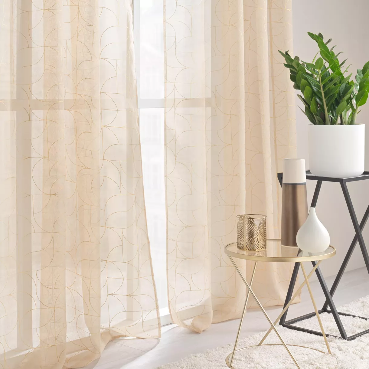Visillo con ojales (140 x 240 cm) LouxOro Beige