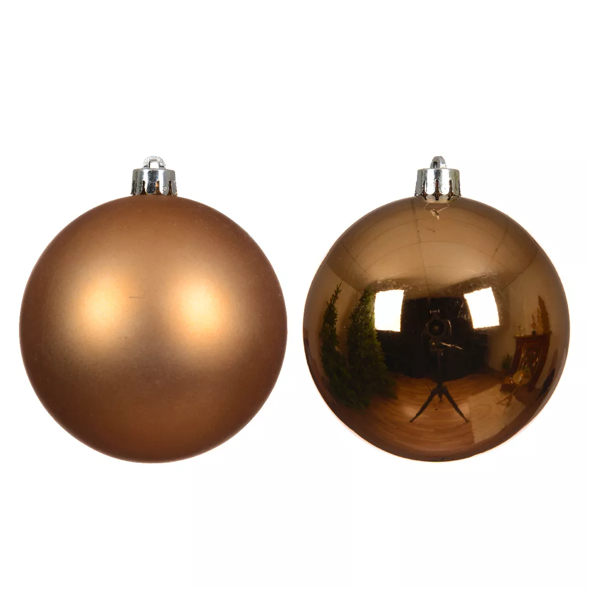 Lot de 4 boules de Noël (D100 mm) Alpine Noix de pécan