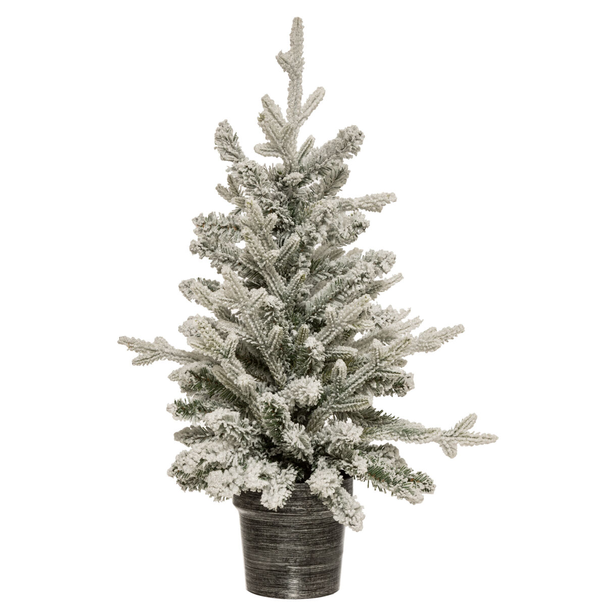 Sapin artificiel de Noël en pot (H70 cm) Frosty Vert enneigé