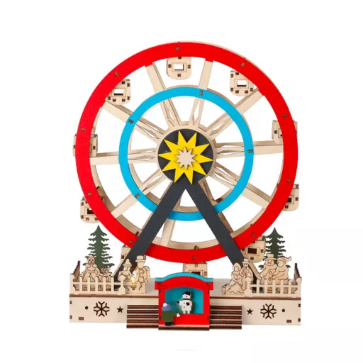 Verlicht reuzenrad (H30 cm) Festiviteit Hout en blauw