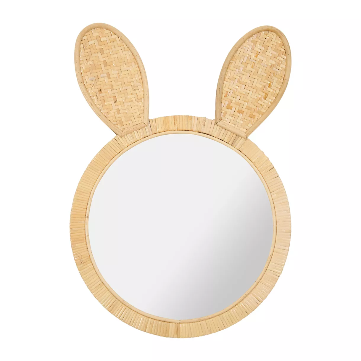 MIROIR ROTIN LAPIN Dim : l34.5xH24xP2cm