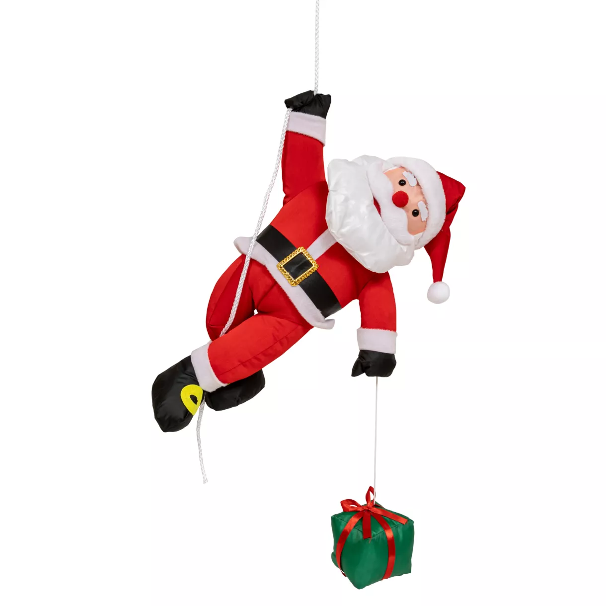 Kerstman om op te hangen (H60 cm) Magnus en zijn cadeau