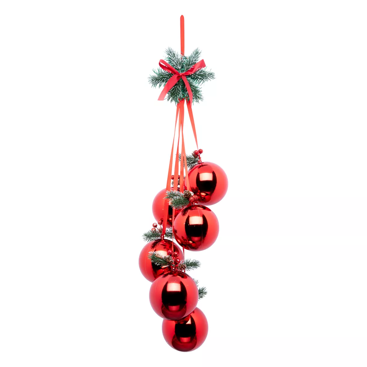 Kerstversiering hangend (H22 cm) Luxe rode ballen