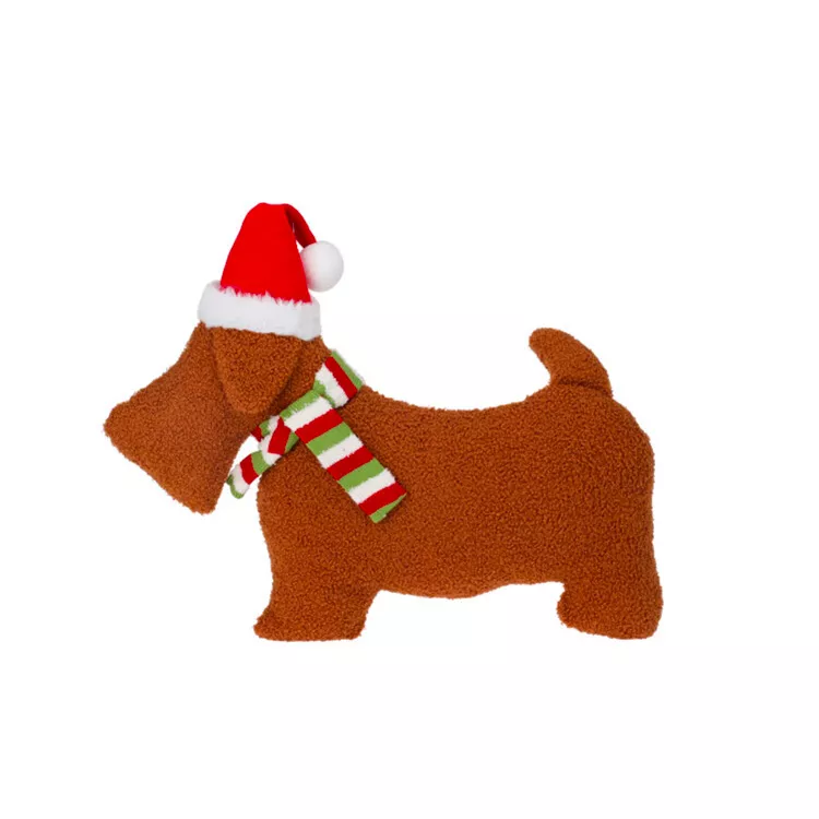 eminza Coussin de Noël (38 x 46 cm) Chien Fox terrier Marron