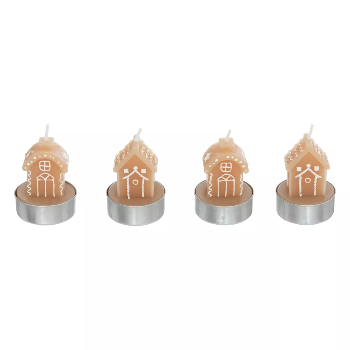 Set van 4 kaarsen (H6 cm) Dorpshuizen