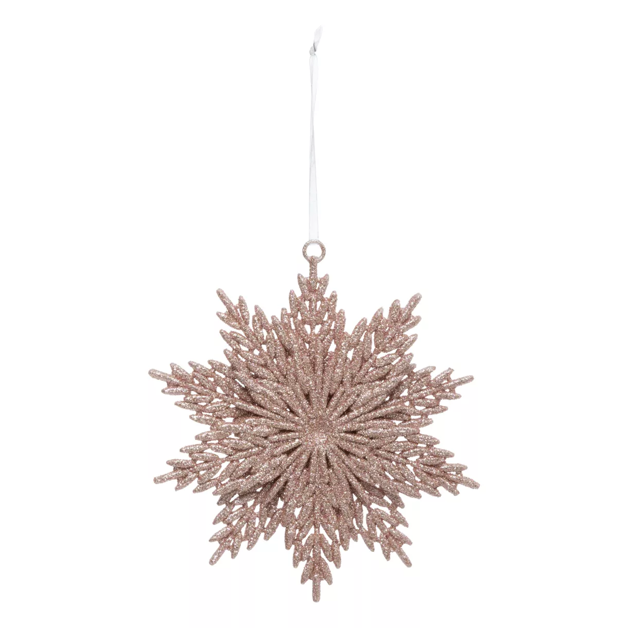 Kerstophanging (D12 cm) Eeuwige ster Roze glitterend