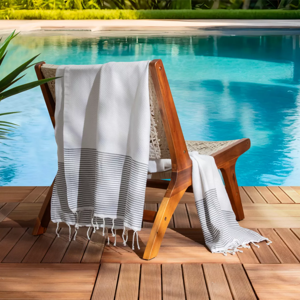 Fouta cotone riciclato (100 x 200 cm) Oceano Bianco