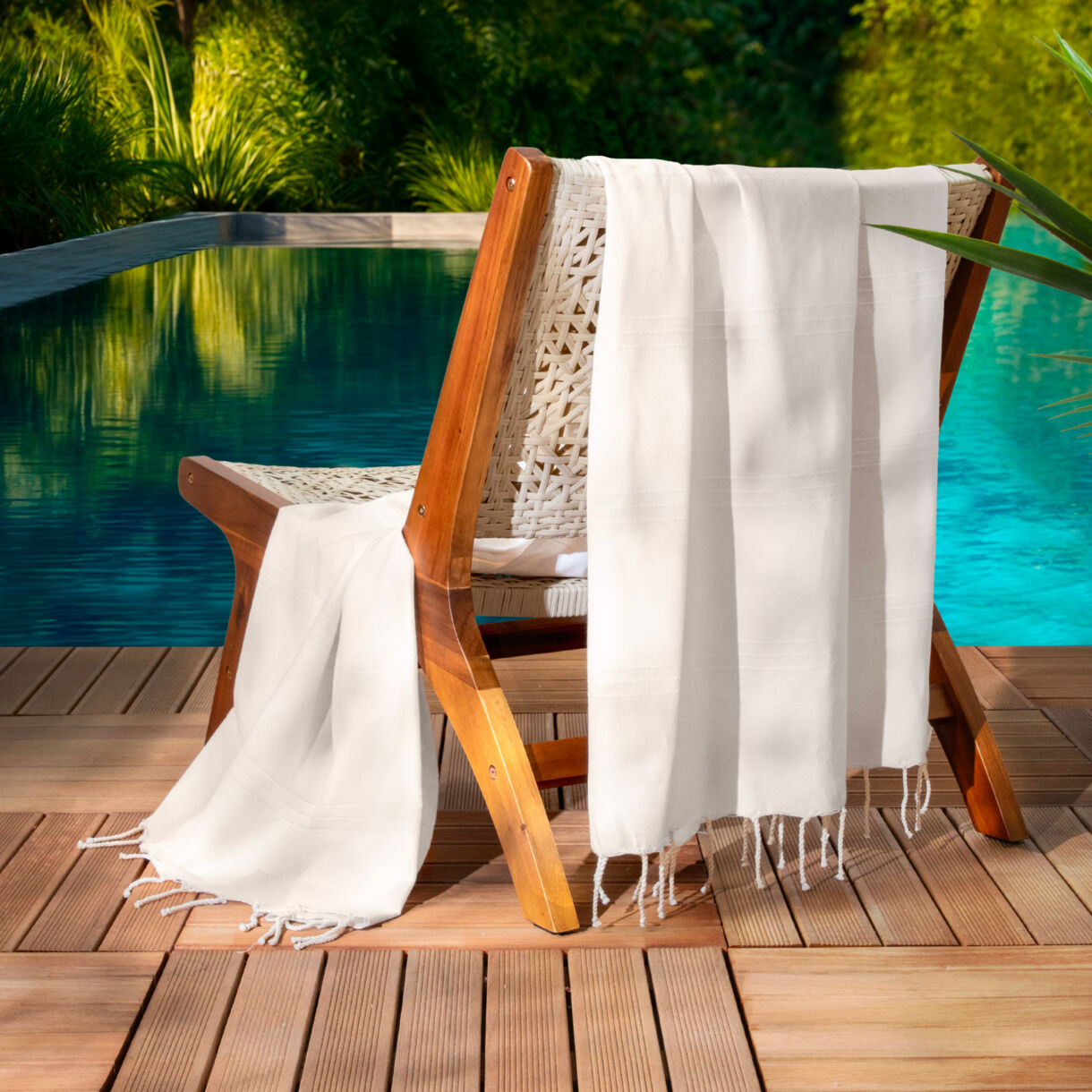 Fouta cotone riciclato (100 x 200 cm) Sunshine Bianco