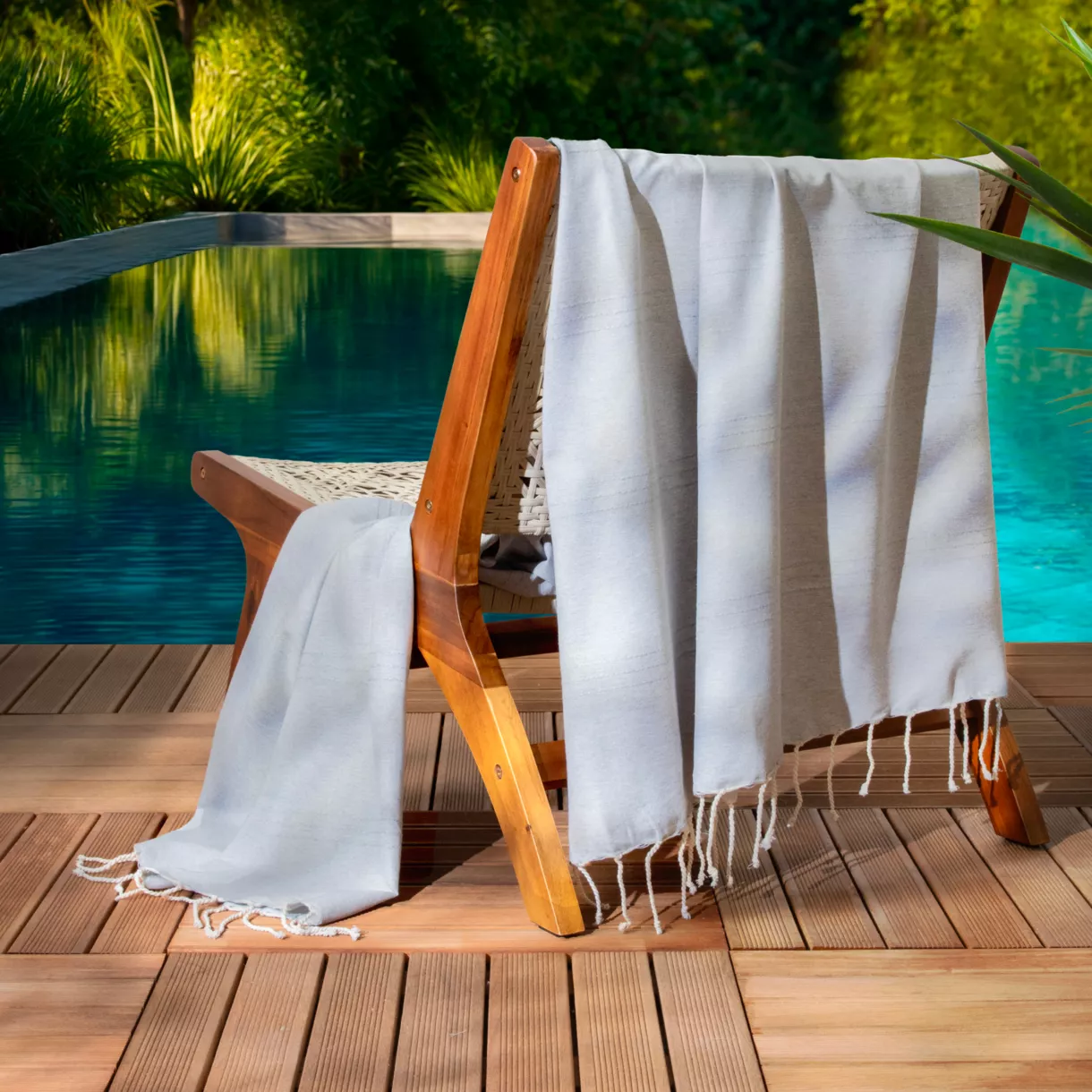 Fouta coton recyclé (100 x 200 cm) Sunshine Grise