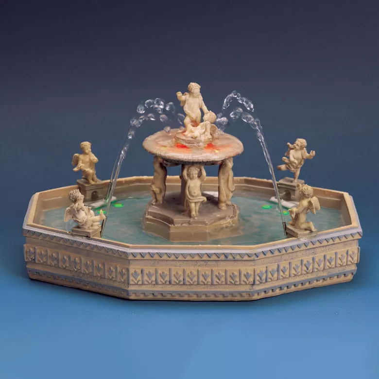 LIGHTED VILLAGE SQUARE FOUNTAIN ADAPTATEUR 74254 550Ma BLANC INCLUS