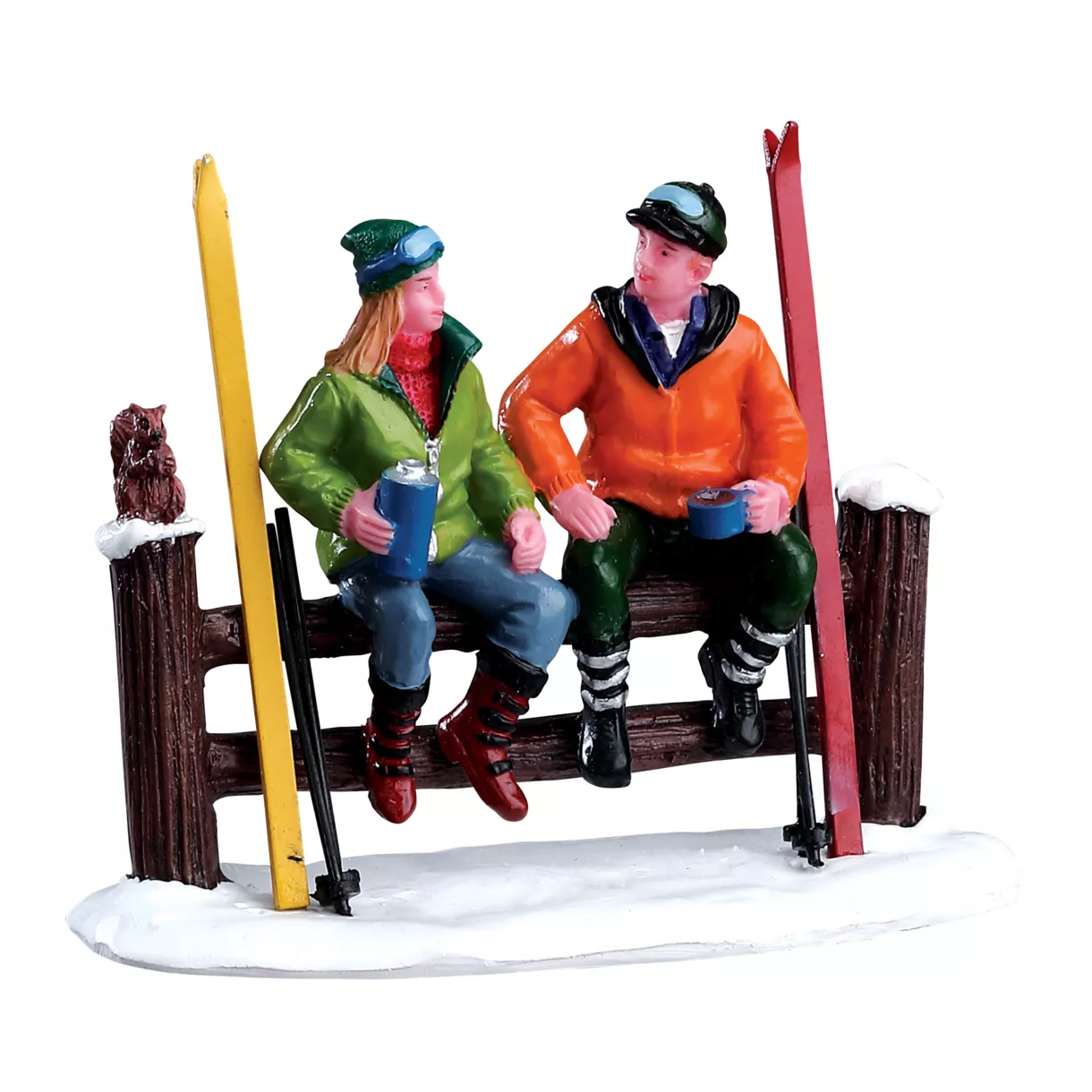 eminza Personnages Lemax Pause Ski de fond