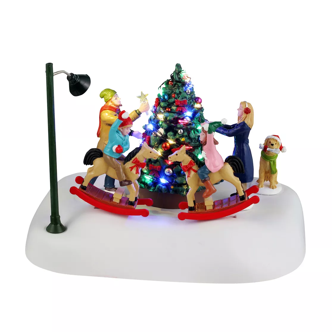 eminza Personnages Lemax à piles Danse autour du sapin de Noël