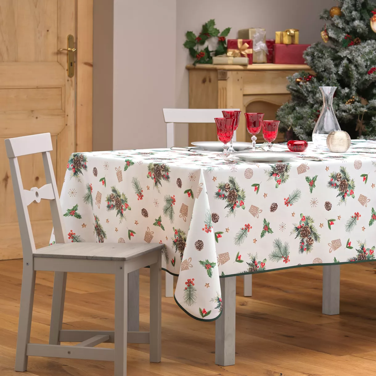 Rechthoekig Kerstkleed vlekbestendig (150 x 240 cm) Hollystar