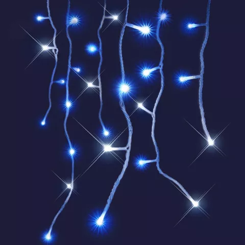 STALACTIT LED CONNECTABLE 8m FLASH Bleu / Blanc pur