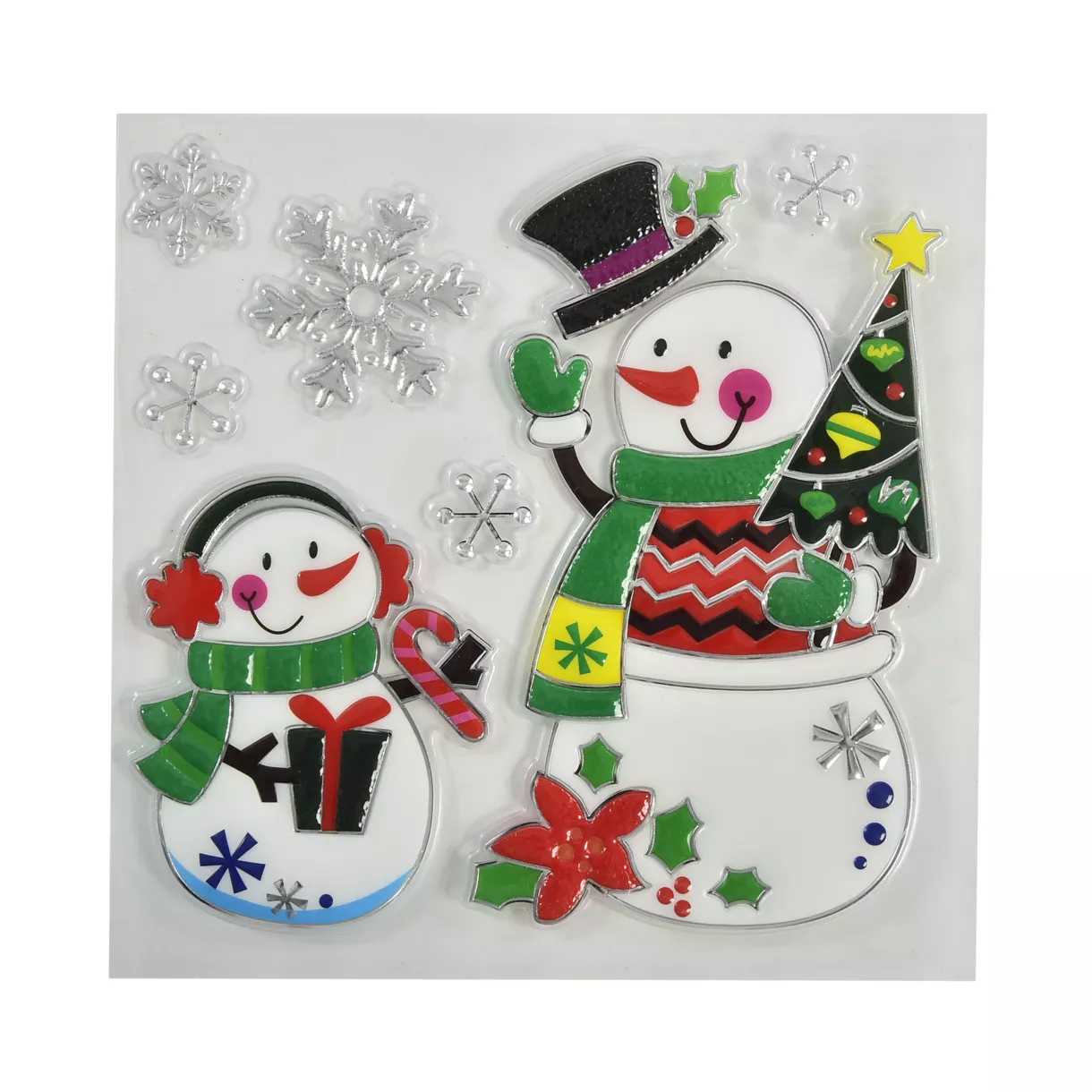 Weihnachtsaufkleber für Fenster Frohe Schneemänner