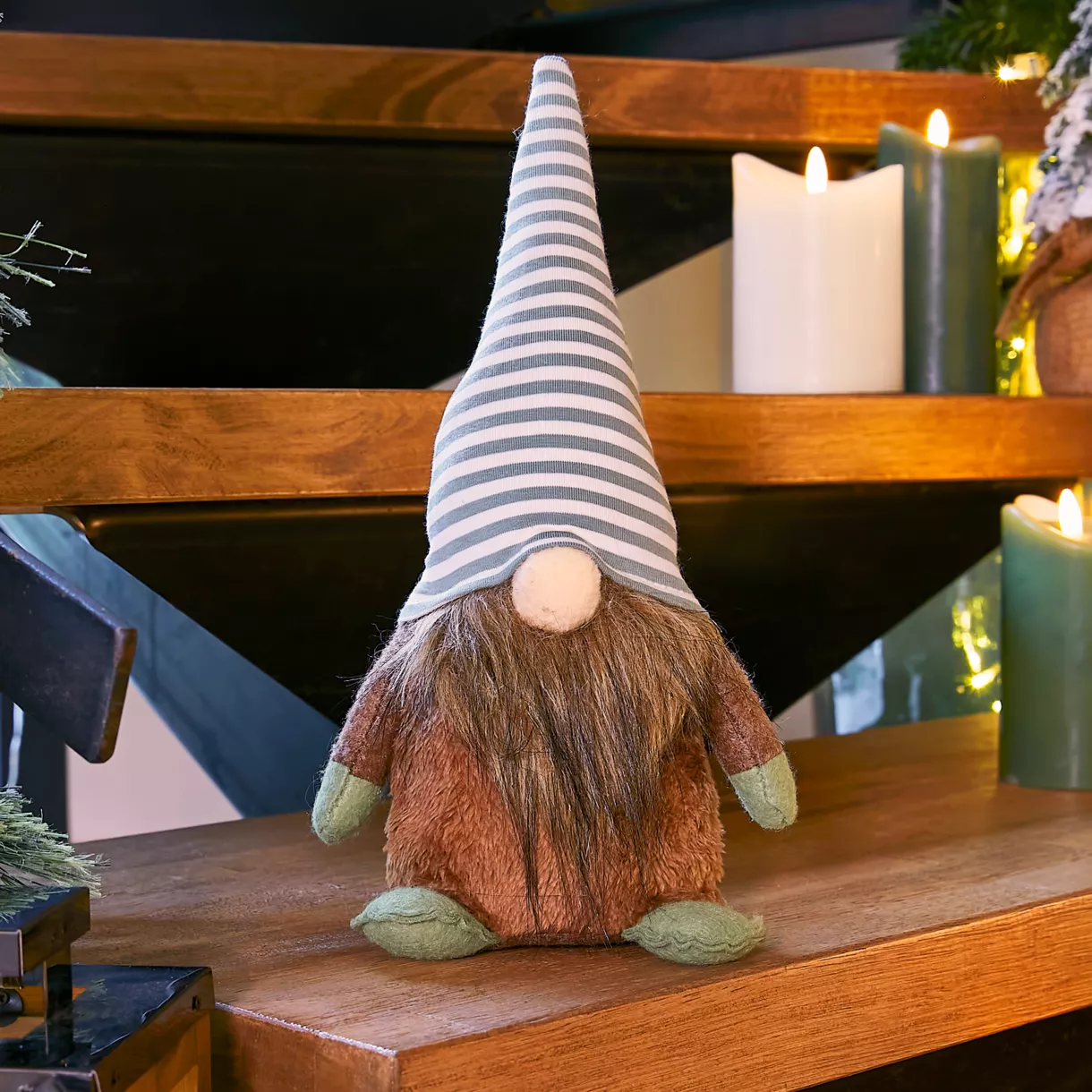 Lutin de Noël déco (29 cm) Andie Menthe blanche