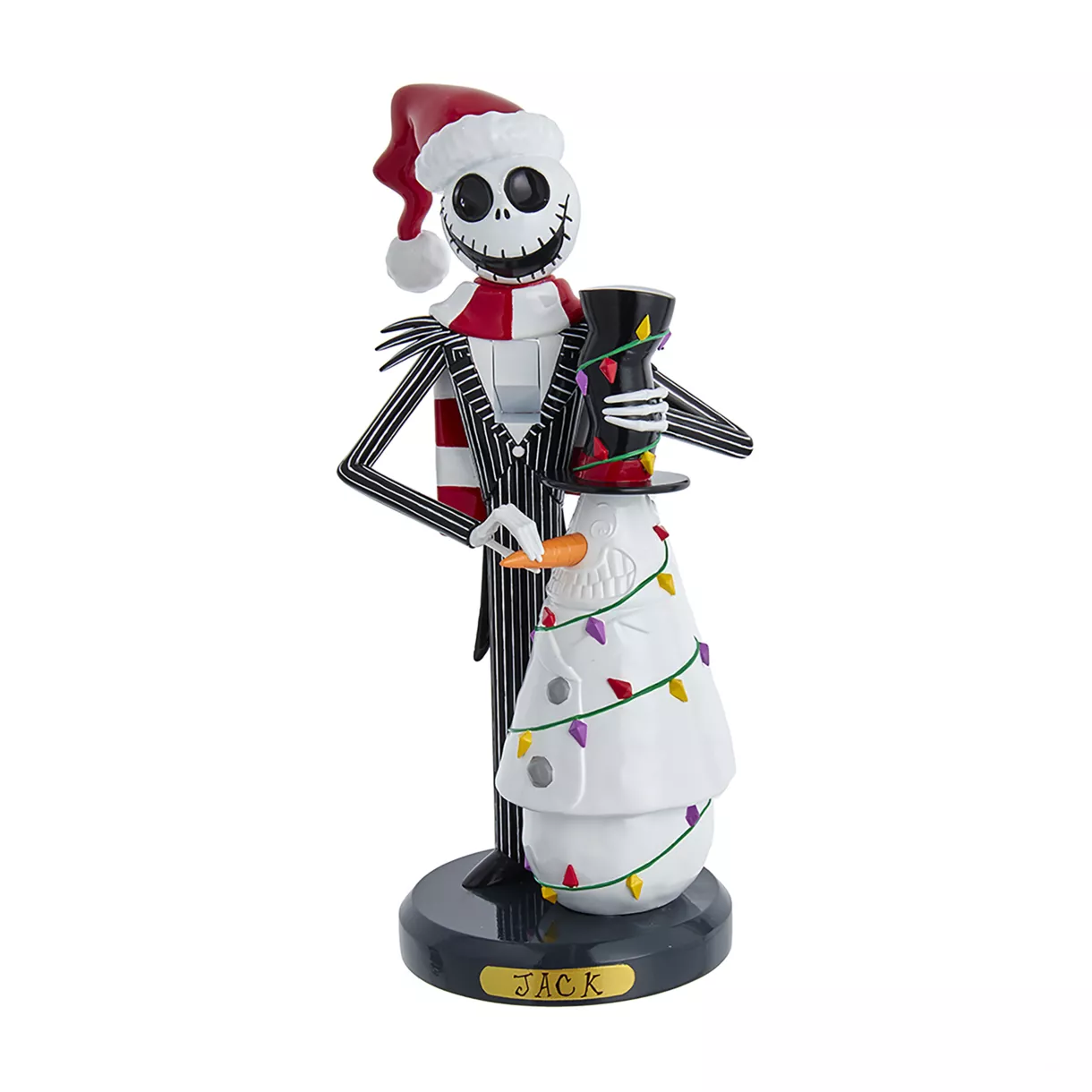 CASSE NOISETTE MONSIEUR JACK ET UN BONHOMME DE NEIGE 25 CM 