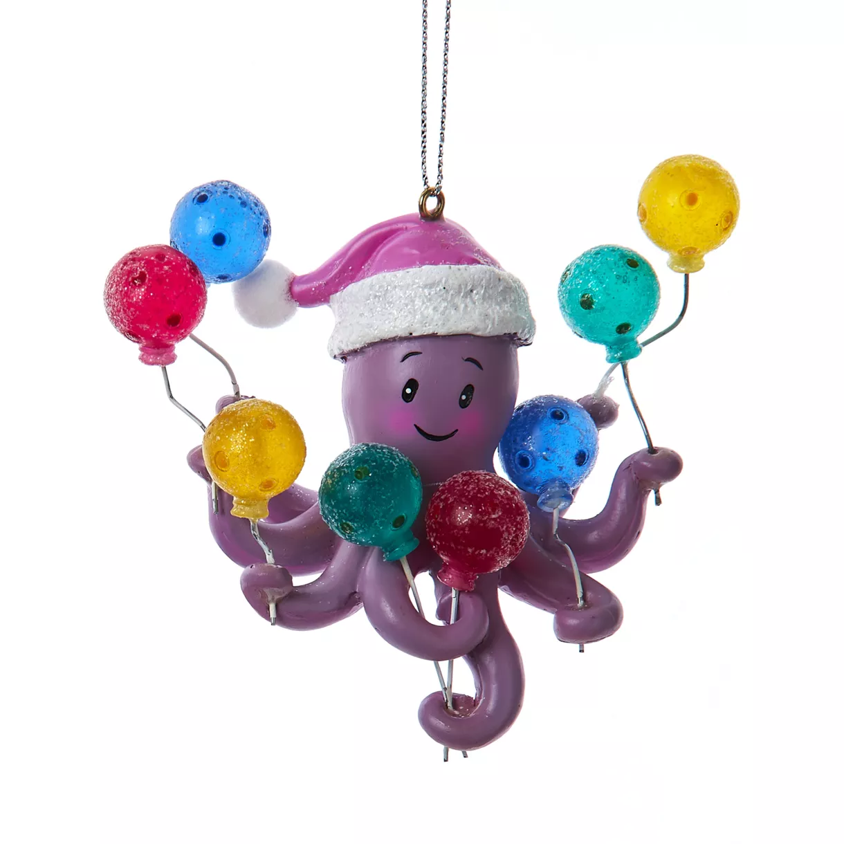 Kerstophanging (H8 cm) Paarse Octopus en Kleurrijke Snoepjes