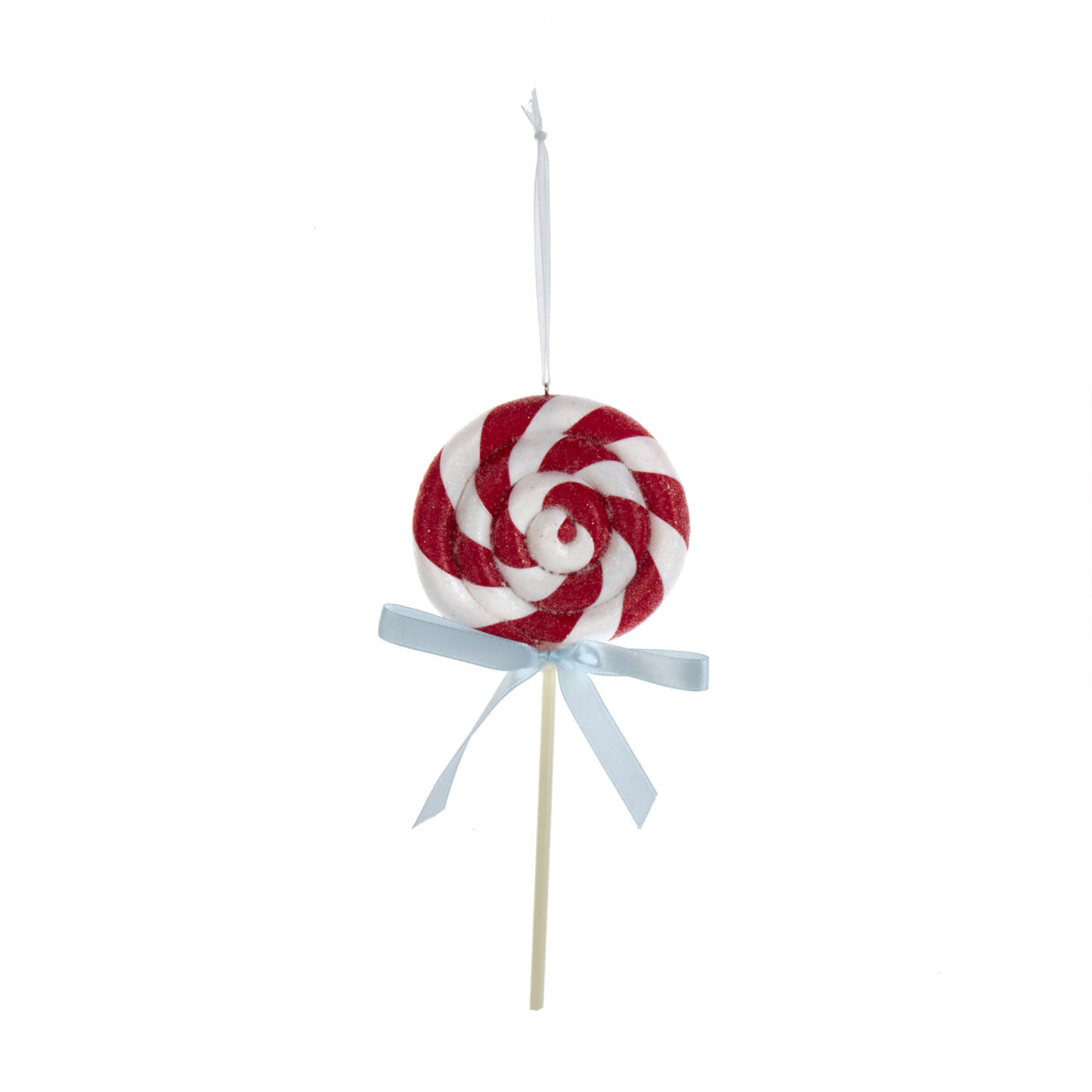 Weihnachtsaufhänger (H15 cm) Gestreifte Lollipop-Leckerei Weiß und Rot