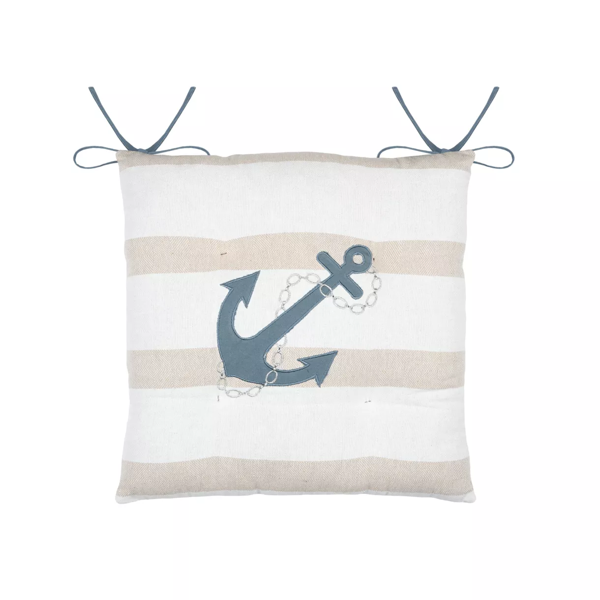 Coussin de chaise carré coton (38 x 38 cm) Nautical Beige