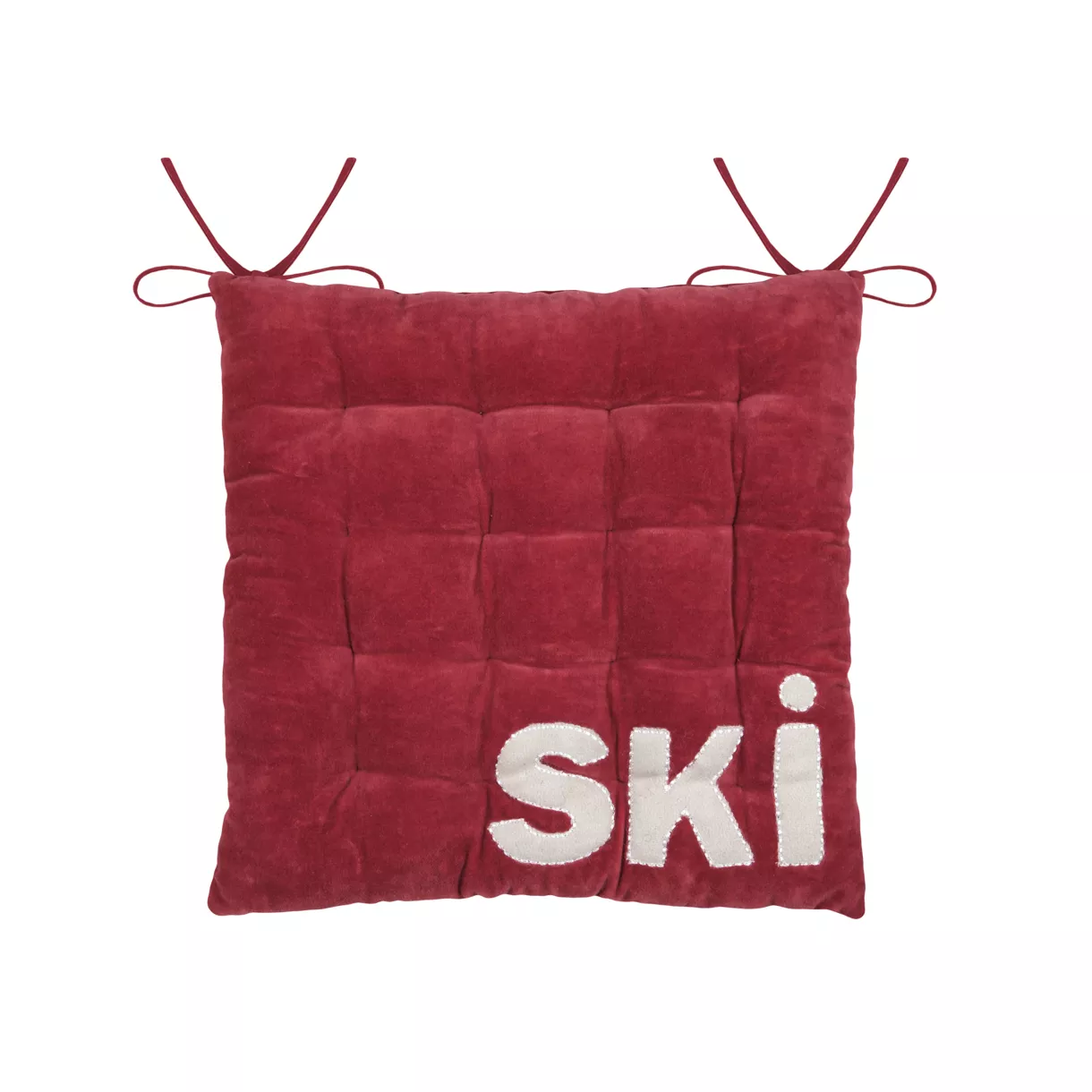 Vierkant fluwelen stoelkussen (38 x 38 cm) Chamonix Rood
