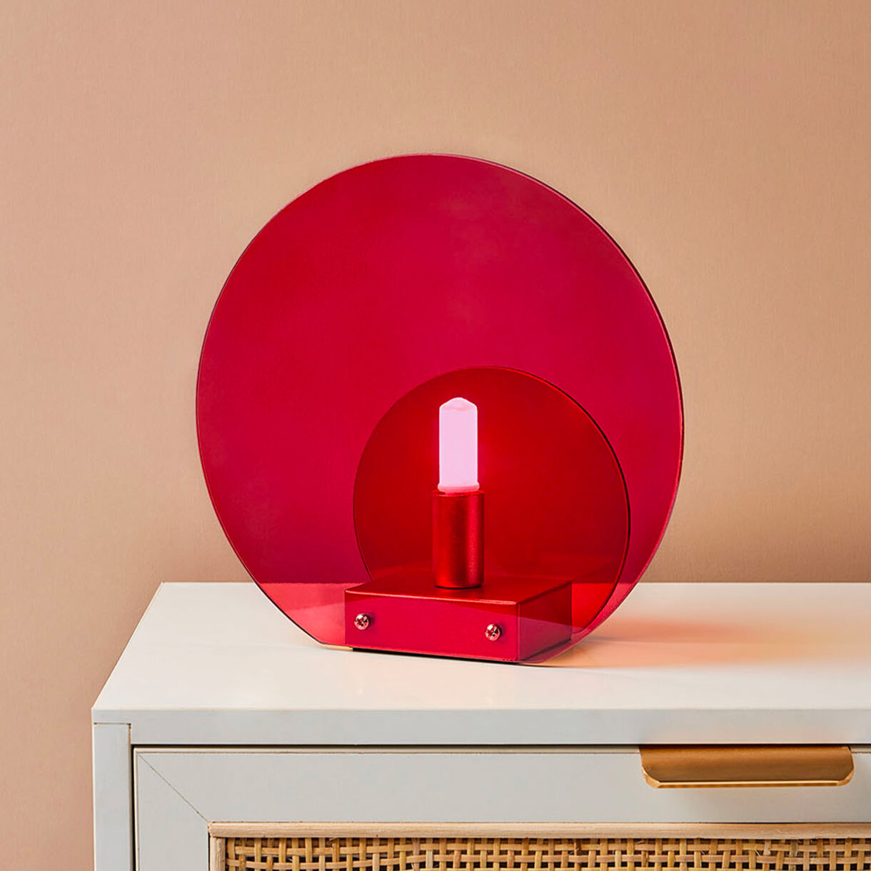 Lampada da tavolo in vetro (D22 cm) Bowie Rosa