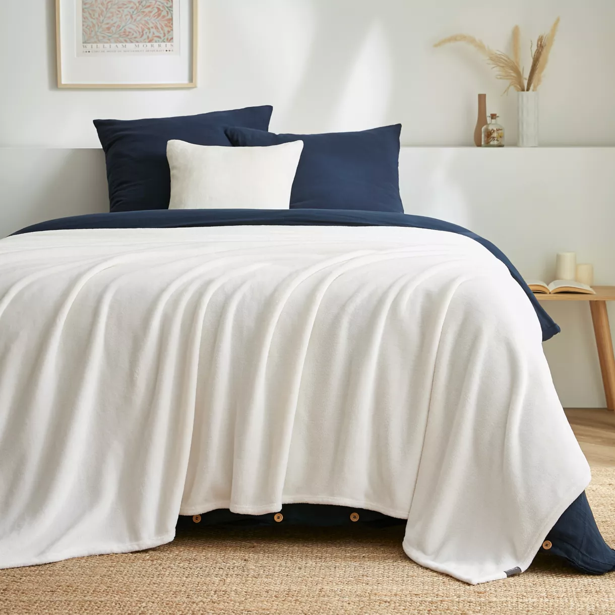 Manta suave en franela (180 x 230 cm) Didou Marfil