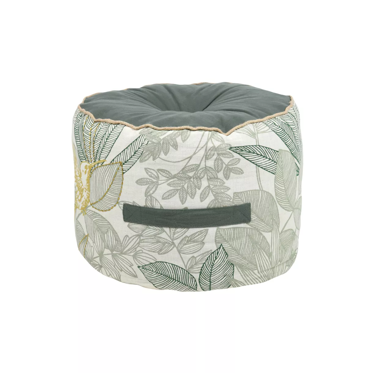 Coussin de sol rond coton haut (40 x 30 cm) Botanys Vert