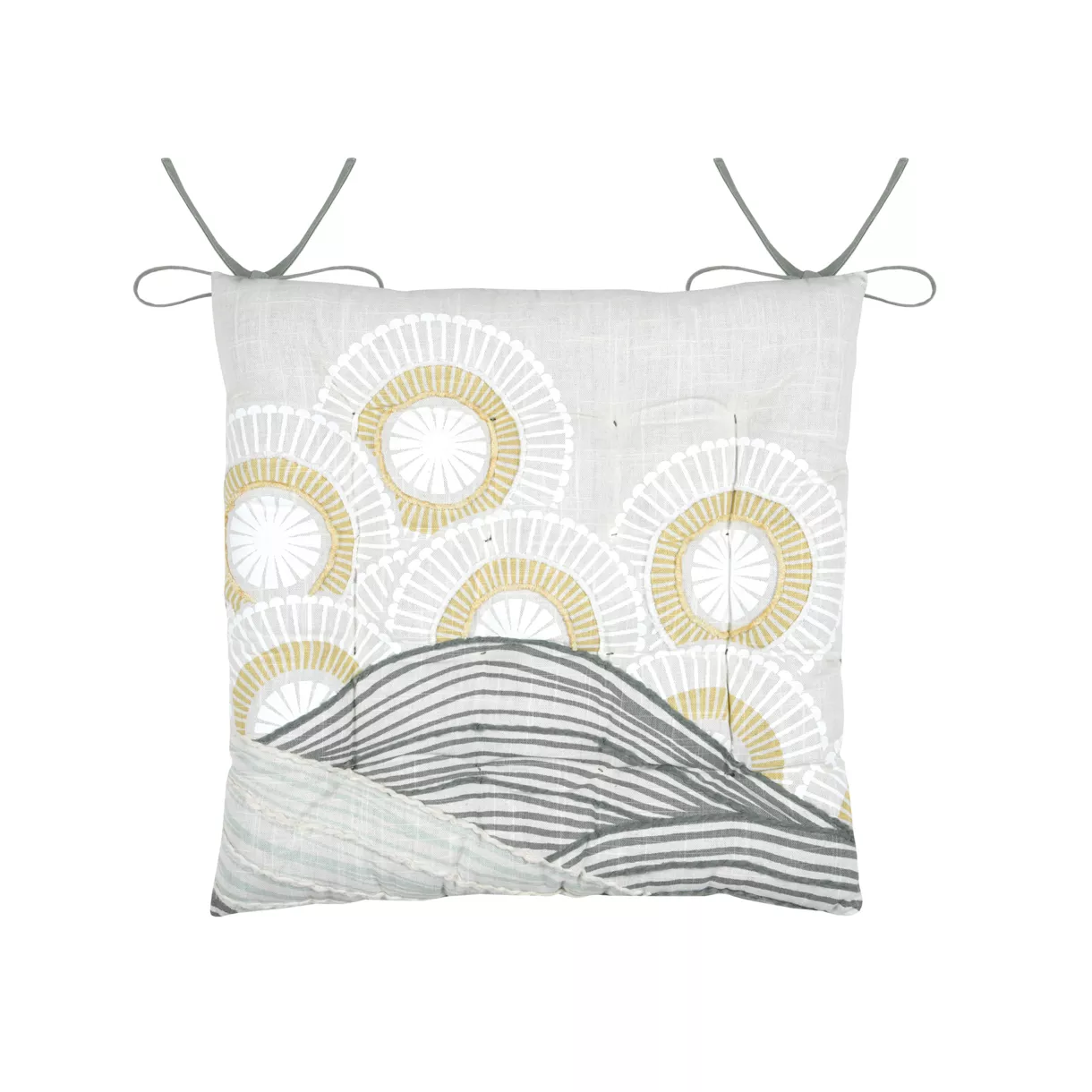 Coussin de chaise carré coton (38 x 38 cm) Yuki Beige