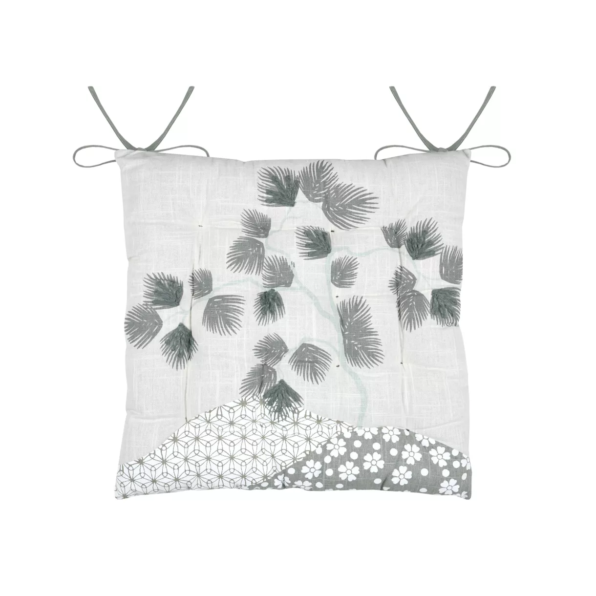Coussin de chaise carré coton (38 x 38 cm) Yuki Vert jade