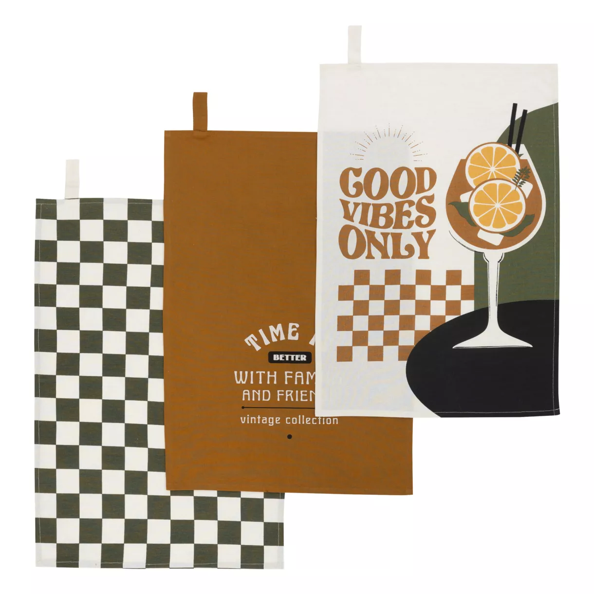 3er Set Geschirrtuch Baumwolle (45 x 70 cm) Gino Mehrfarbig
