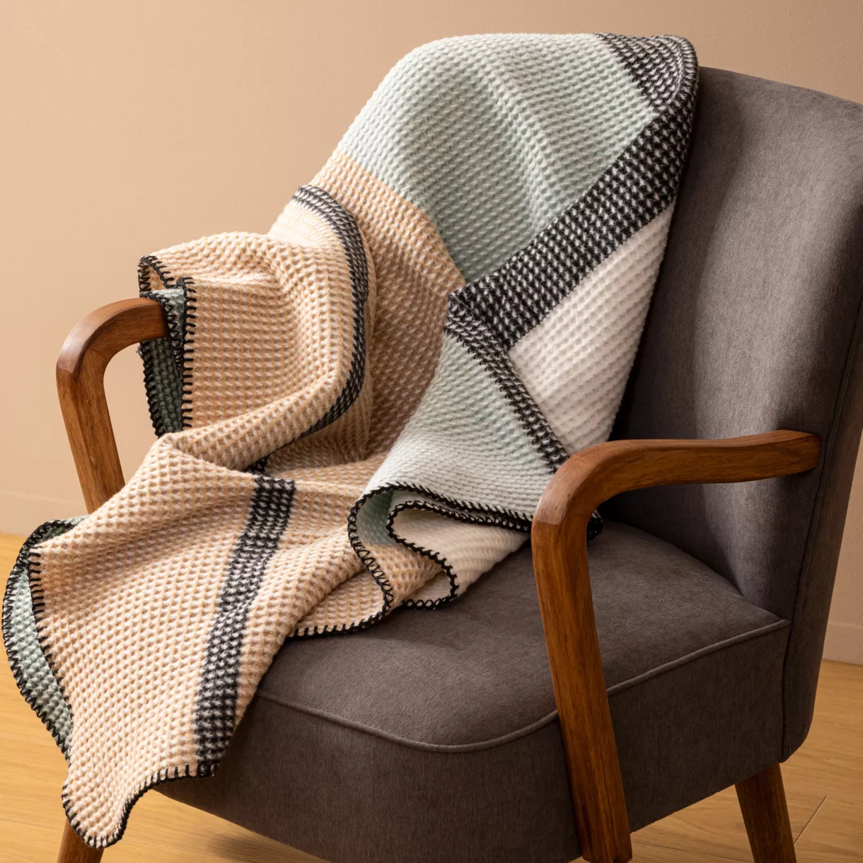 Zachte honingraat plaid (130 x 180 cm) Owen Multicolor