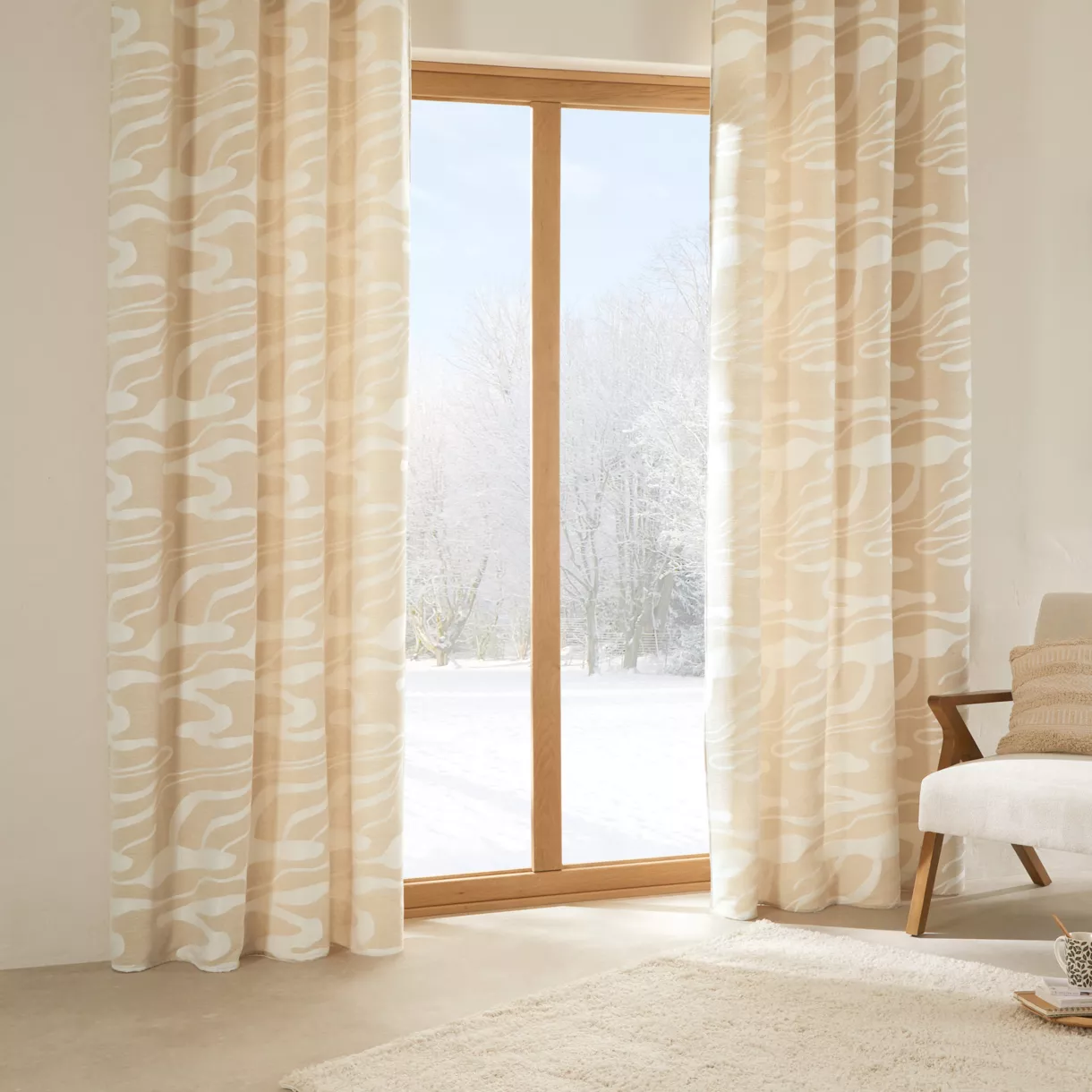 Oogjesgordijn (140 x 260 cm) Madini Beige