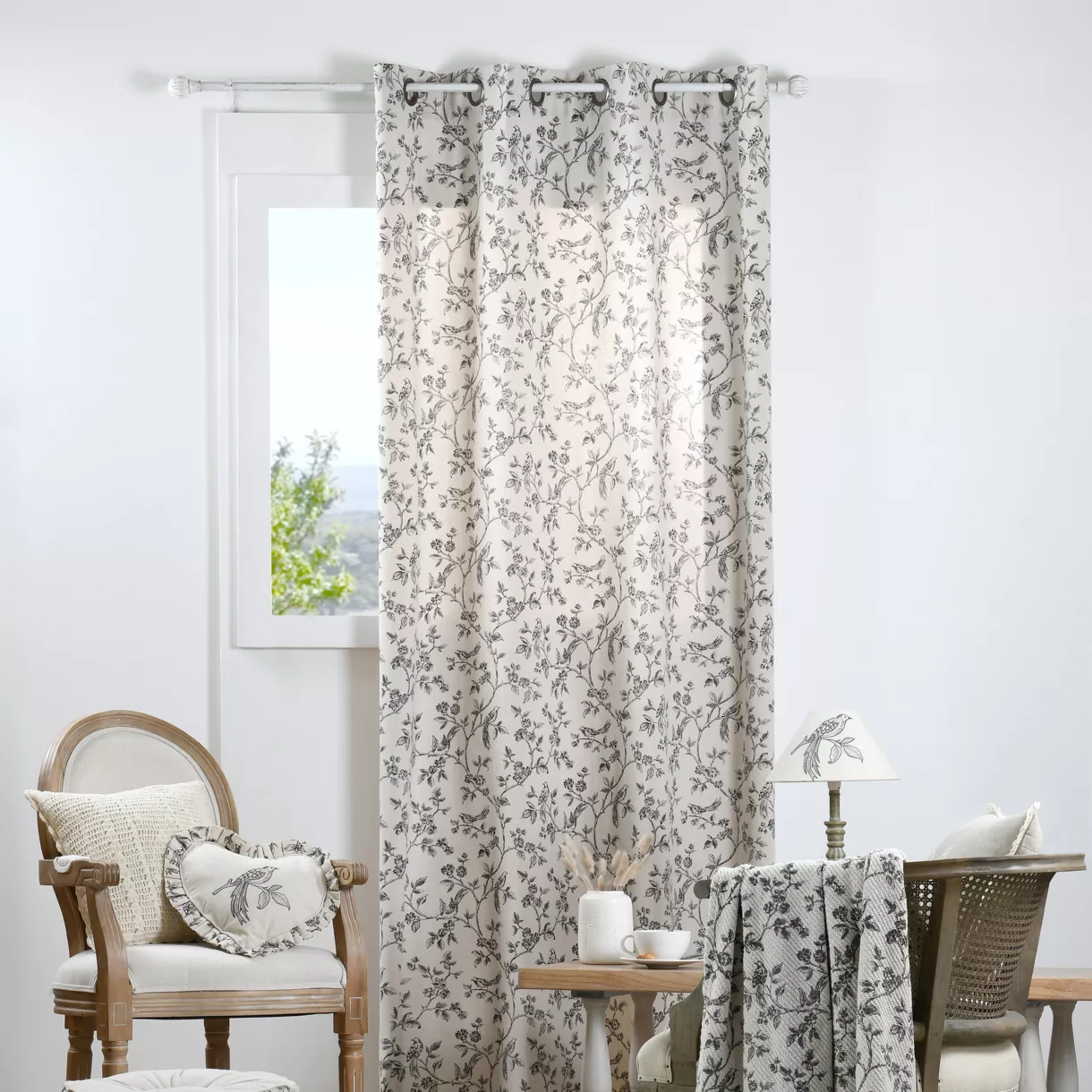 Rideau coton recyclé (140 x 260 cm) Clarine Ecru